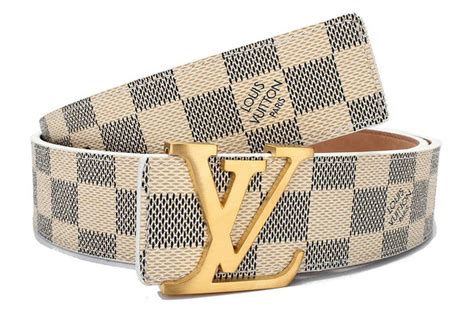 louis vuitton white checkered belt